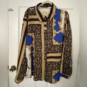 Vintage Baroque Print Shirt
